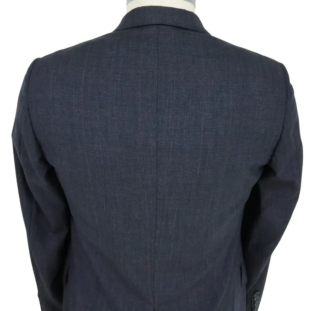 Hart Schaffner Marx Sport Coat Mens 40R Gray Micro Check Plaid Jacket Vintage